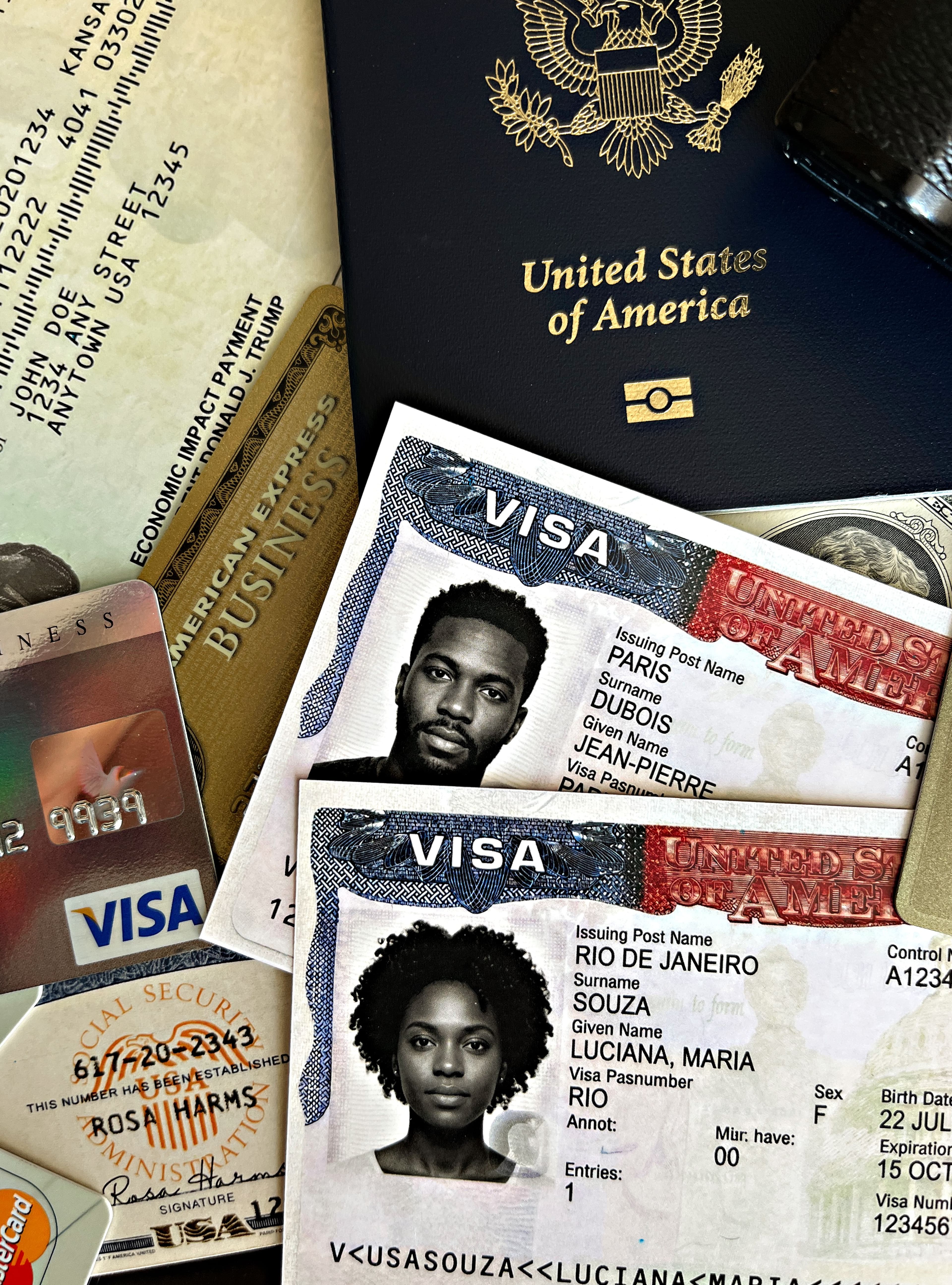 Visa application documents and passport