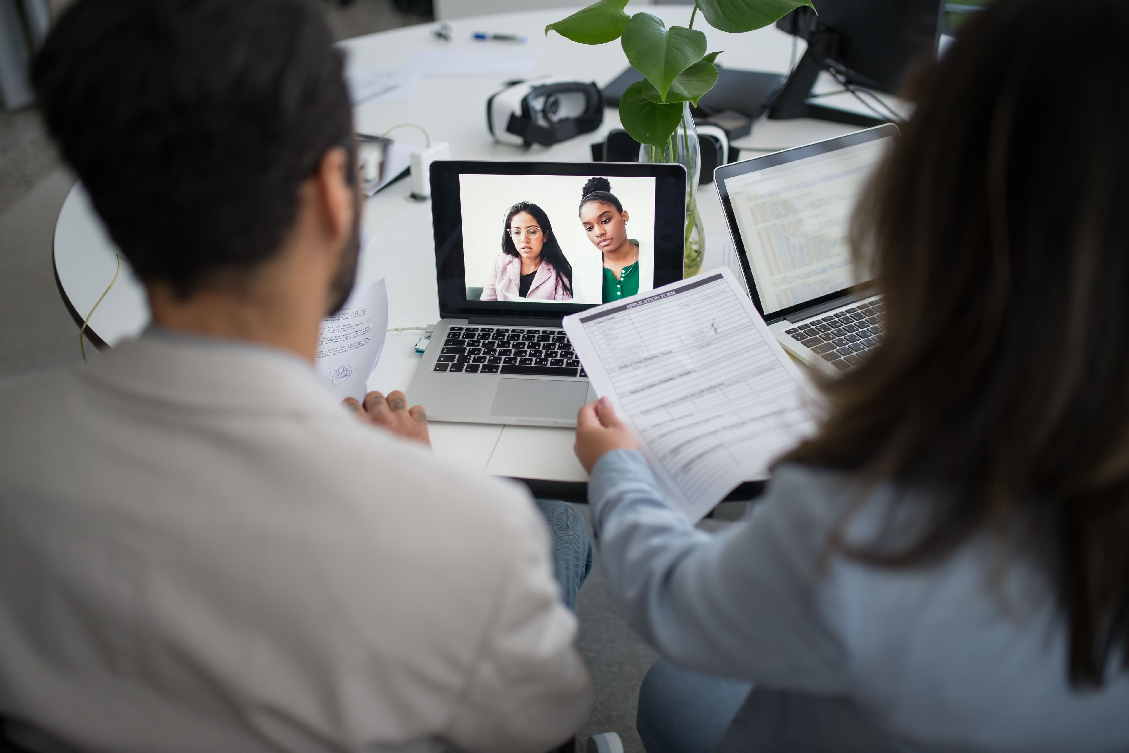 Candidate and employer taking part in an interview