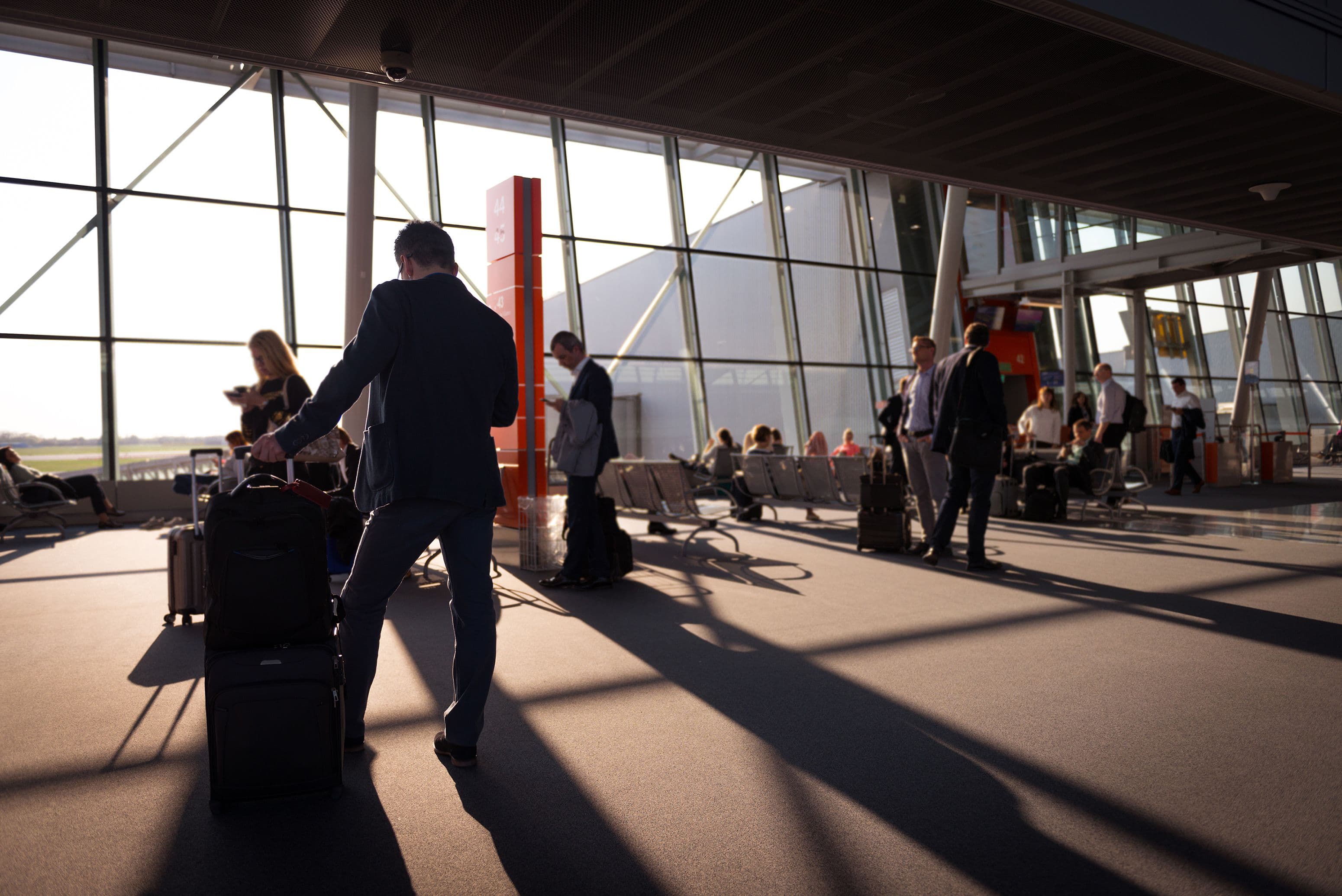 Travel arrangements and flight documents for departing workers